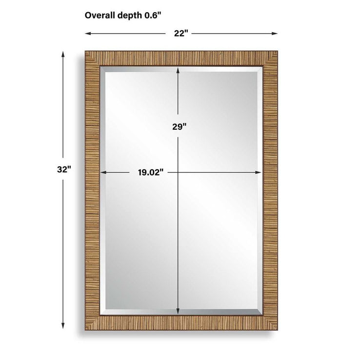Casa Bella Living Coastal Natural Rattan Framed Mirror
