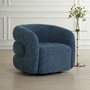 Uttermost Junie Blueberry Chenille Barrel Swivel Chair