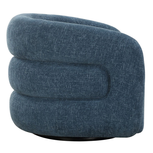 Uttermost Junie Blueberry Chenille Barrel Swivel Chair