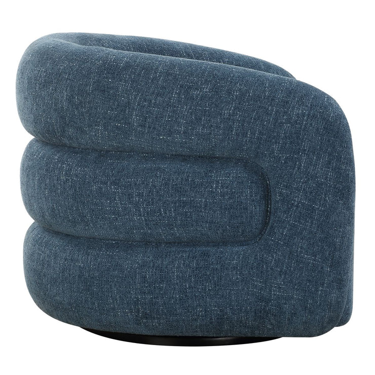 Uttermost Junie Blueberry Chenille Barrel Swivel Chair