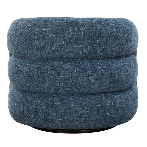 Uttermost Junie Blueberry Chenille Barrel Swivel Chair