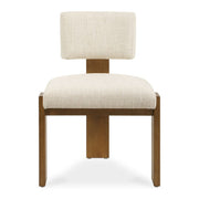 Uttermost Arienzo Modern Wood Frame Set of 2 Dining Chairs with Textured Ivory Boucle Seat
