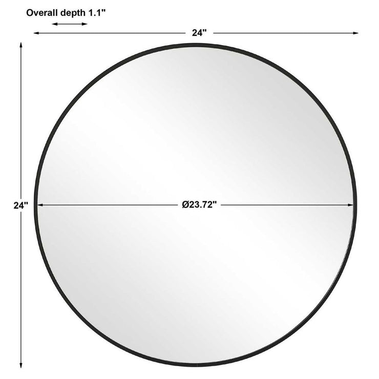 Casa Bella Living Satin Black 24” Round Mirror
