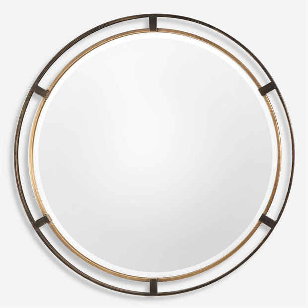 Uttermost Carrizo Rustic Bronze Iron Round Mirror