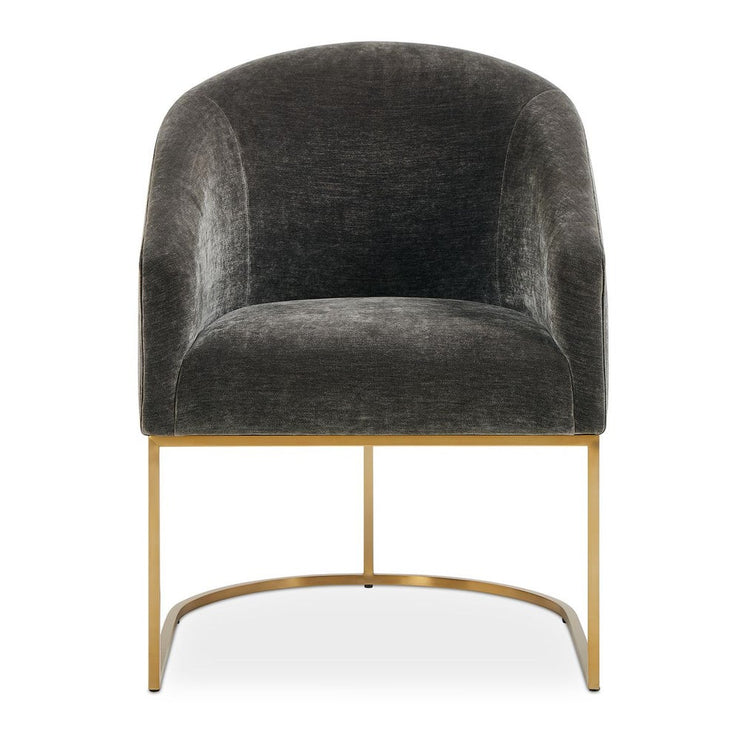Uttermost Hanni Charcoal Velvet Barrel Style Dining Chair