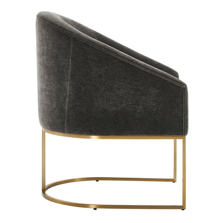 Uttermost Hanni Charcoal Velvet Barrel Style Dining Chair