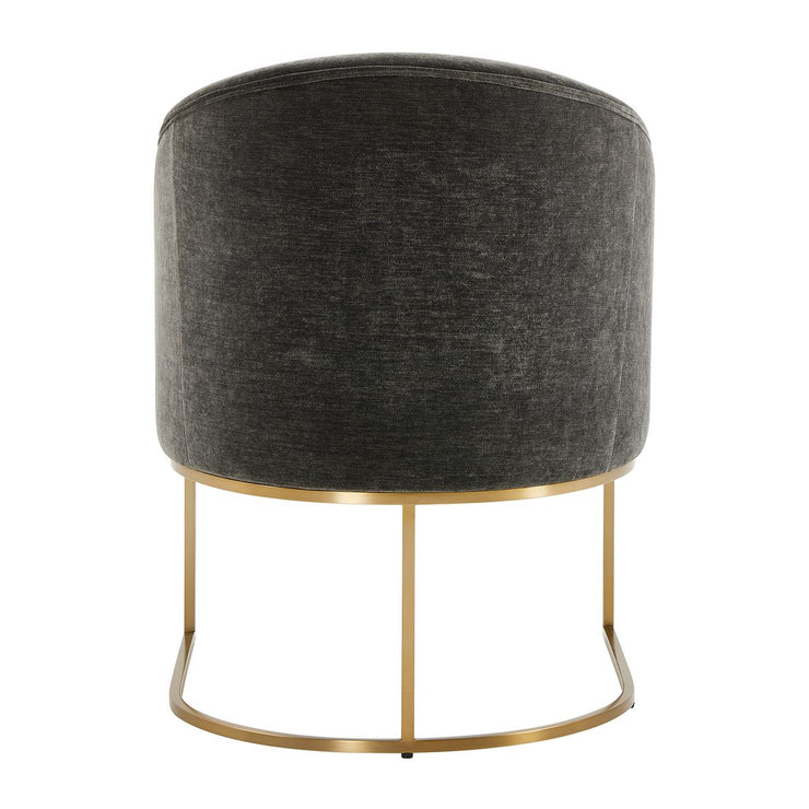 Uttermost Hanni Charcoal Velvet Barrel Style Dining Chair