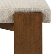 Uttermost Arienzo Modern Wood Frame Set of 2 Dining Chairs with Textured Ivory Boucle Seat