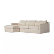Four Hands Hampton 2 Piece Left Chaise Sectional ~ Evere Creme Upholstered Performance Fabric