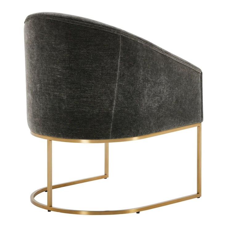 Uttermost Hanni Charcoal Velvet Barrel Style Dining Chair