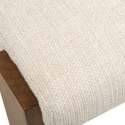 Uttermost Arienzo Modern Wood Frame Set of 2 Dining Chairs with Textured Ivory Boucle Seat