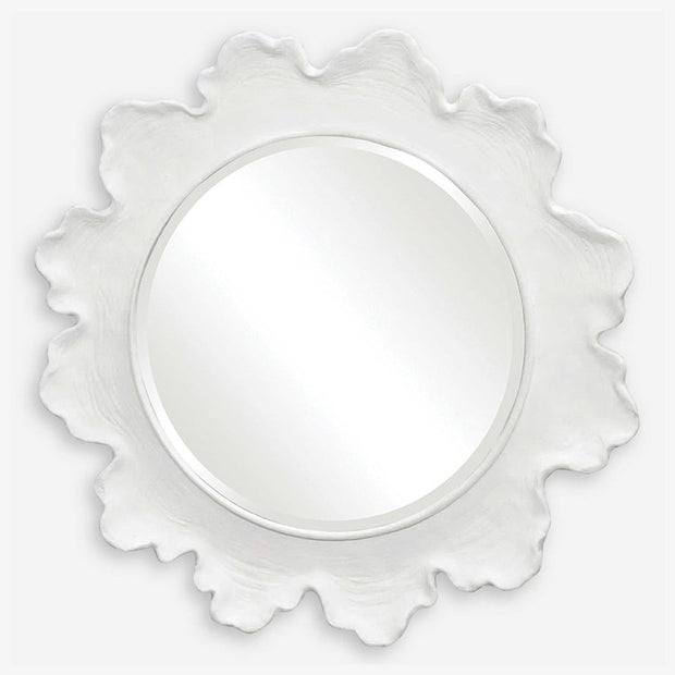 Uttermost Sea Coral White Round Mirror