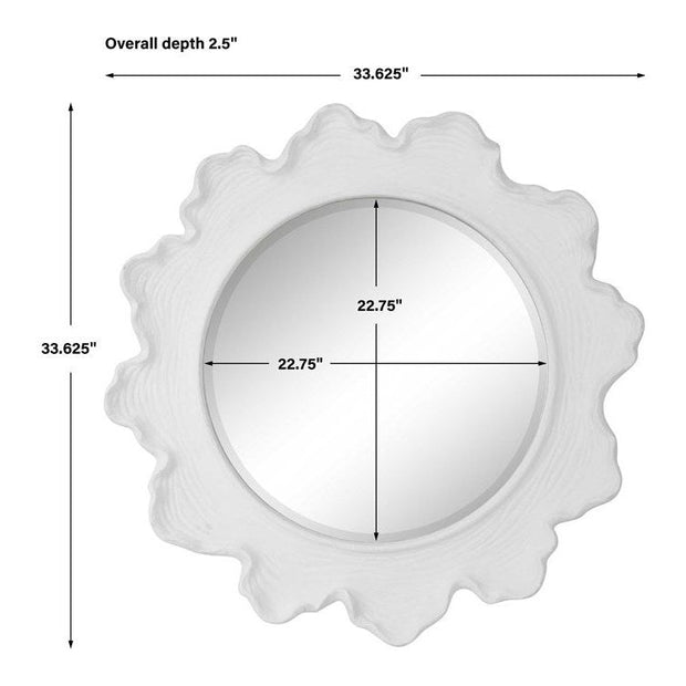 Uttermost Sea Coral White Round Mirror