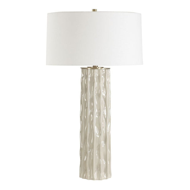 Uttermost Parilli Taupe Gray Glazed Table Lamp With Off White Linen Shade