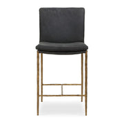Uttermost Ascend Charcoal Gray Leather With Aged Gold Iron Counter Stool