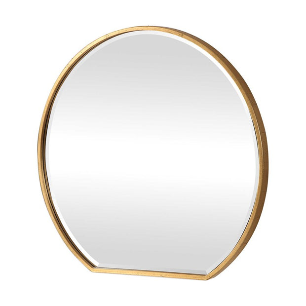 Uttermost Cabell Metallic Gold Leaf Iron Round Mirror