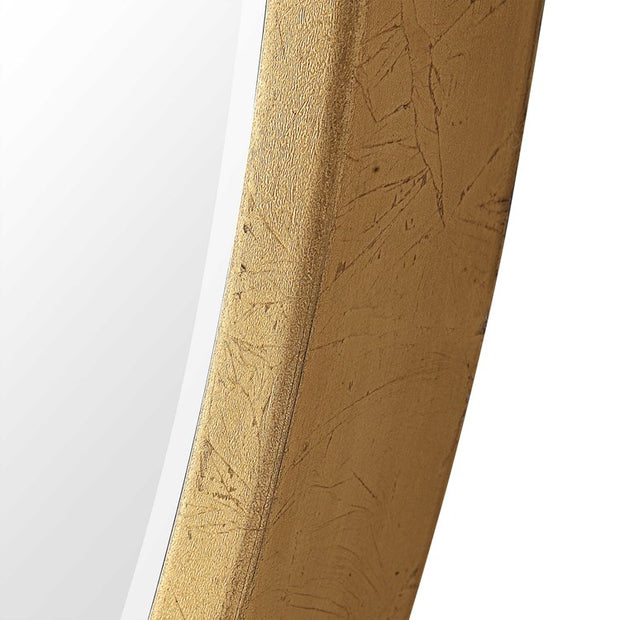 Uttermost Cabell Metallic Gold Leaf Iron Round Mirror