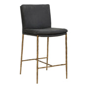 Uttermost Ascend Charcoal Gray Leather With Aged Gold Iron Counter Stool
