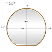Uttermost Cabell Metallic Gold Leaf Iron Round Mirror