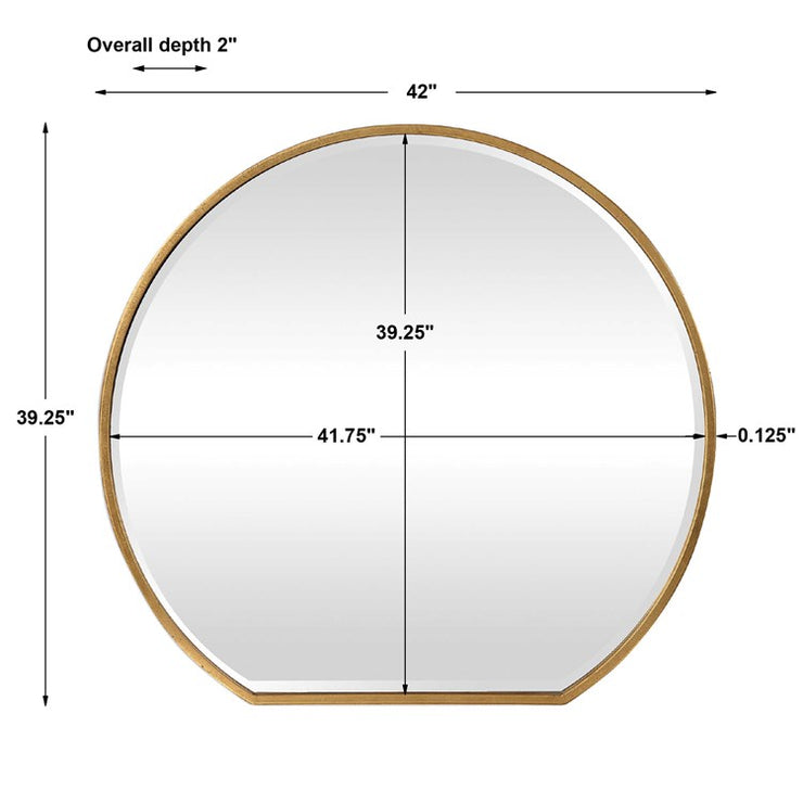 Uttermost Cabell Metallic Gold Leaf Iron Round Mirror