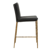 Uttermost Ascend Charcoal Gray Leather With Aged Gold Iron Counter Stool