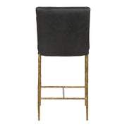 Uttermost Ascend Charcoal Gray Leather With Aged Gold Iron Counter Stool