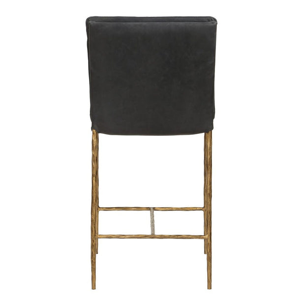 Uttermost Ascend Charcoal Gray Leather With Aged Gold Iron Counter Stool