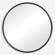 Uttermost Belham Aged Black Iron Round Mirror