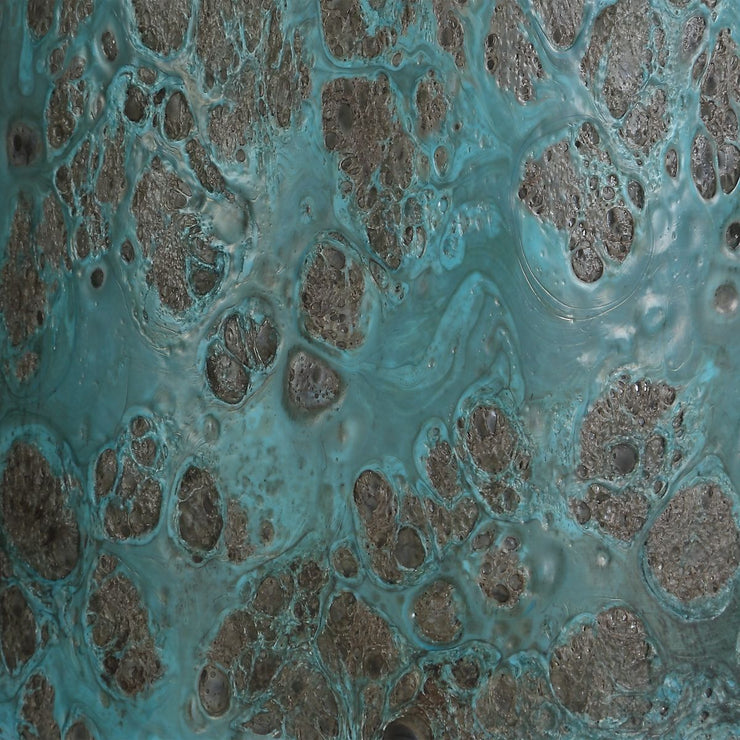Uttermost Dauphine Deep Teal Glazed Table Lamp With White Linen Shade