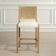 Uttermost Interweave Rattan Cane and Light Oak Ceruse Counter Stool
