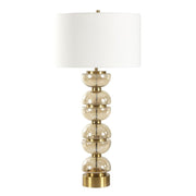 Uttermost Assemble Light Amber Glass Table Lamp With White Linen Shade