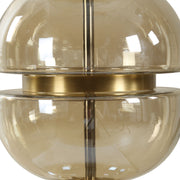 Uttermost Assemble Light Amber Glass Table Lamp With White Linen Shade