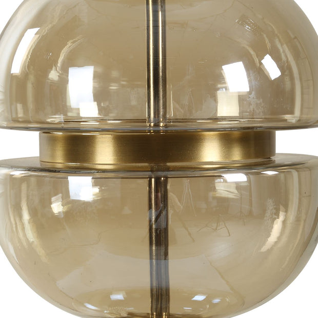 Uttermost Assemble Light Amber Glass Table Lamp With White Linen Shade