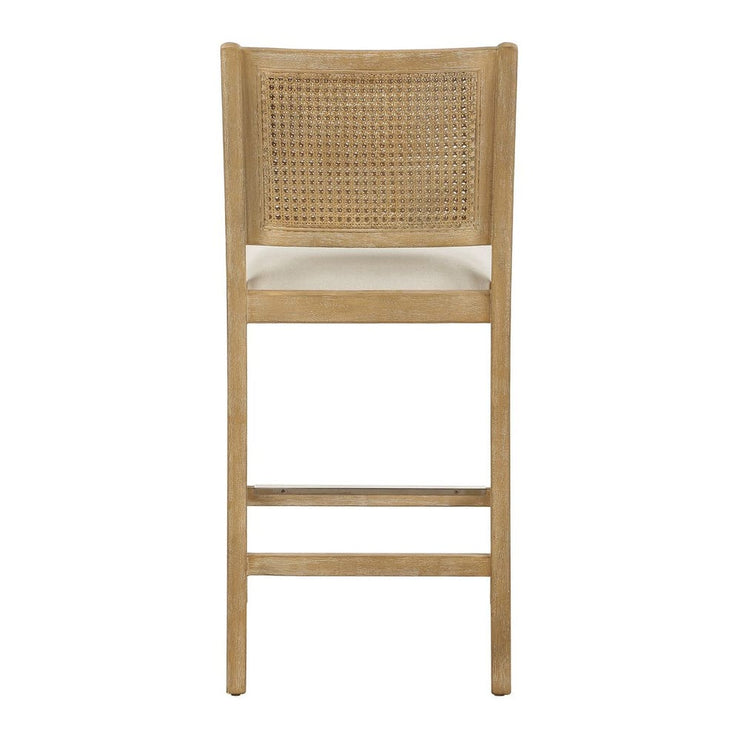 Uttermost Interweave Rattan Cane and Light Oak Ceruse Counter Stool