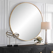 Uttermost Junius Antiqued Gold Leaf Iron Large Round Mirror