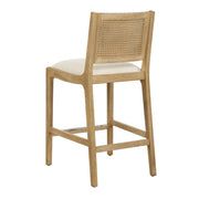 Uttermost Interweave Rattan Cane and Light Oak Ceruse Counter Stool
