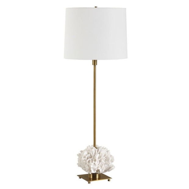 Uttermost Caronia Ivory Toned Coral Sculpture Buffet Lamp With Linen Shade