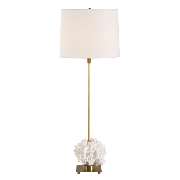 Uttermost Caronia Ivory Toned Coral Sculpture Buffet Lamp With Linen Shade