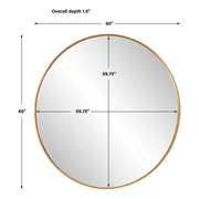Uttermost Junius Antiqued Gold Leaf Iron Large Round Mirror