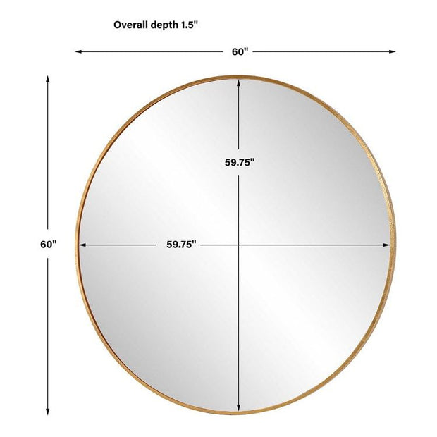 Uttermost Junius Antiqued Gold Leaf Iron Large Round Mirror