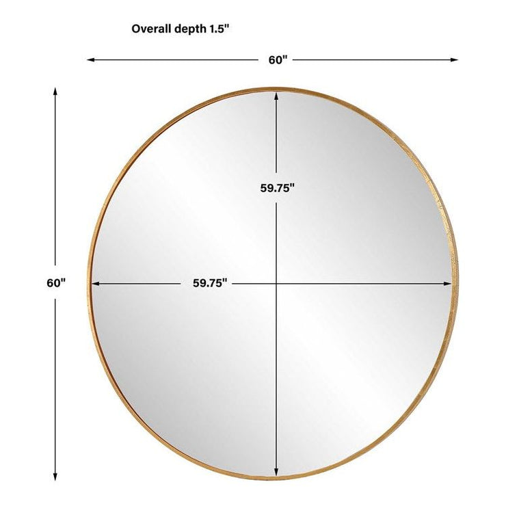 Uttermost Junius Antiqued Gold Leaf Iron Large Round Mirror