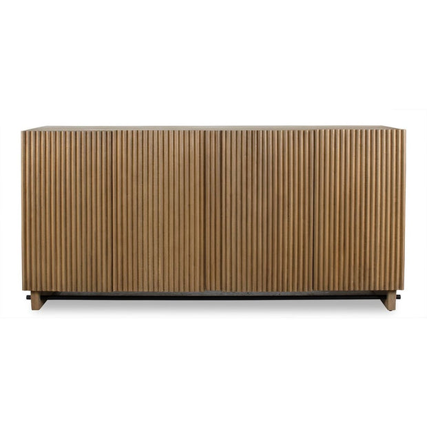 Uttermost Kellem Natural Wood Finish 4 Door Fluted Cabinet