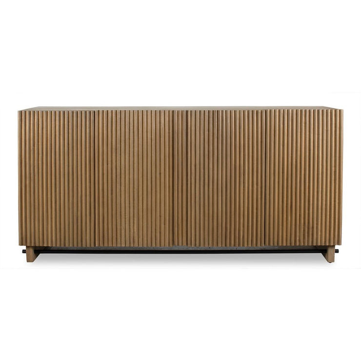 Uttermost Kellem Natural Wood Finish 4 Door Fluted Cabinet