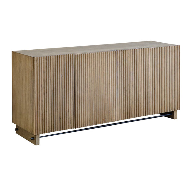 Uttermost Kellem Natural Wood Finish 4 Door Fluted Cabinet