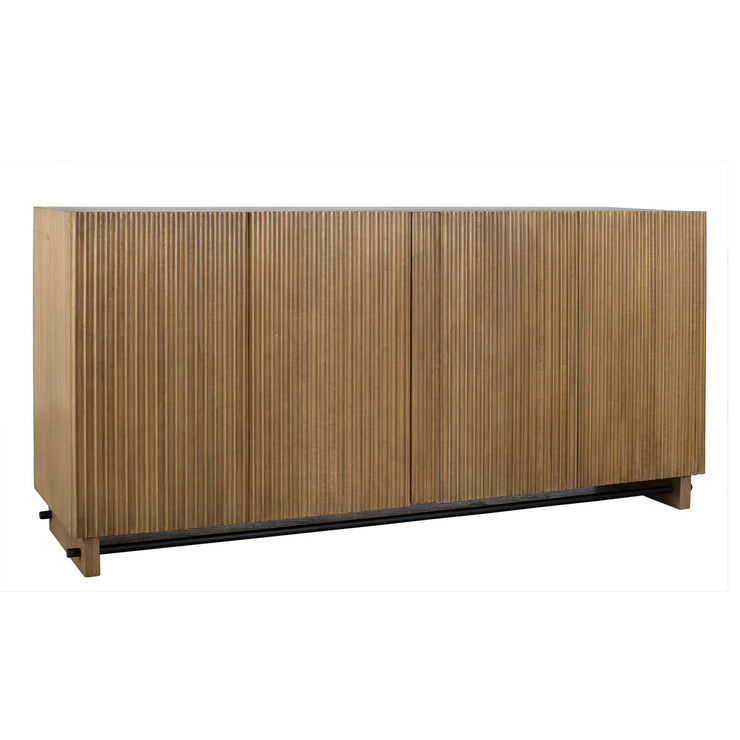 Uttermost Kellem Natural Wood Finish 4 Door Fluted Cabinet