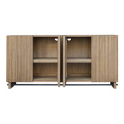 Uttermost Kellem Natural Wood Finish 4 Door Fluted Cabinet