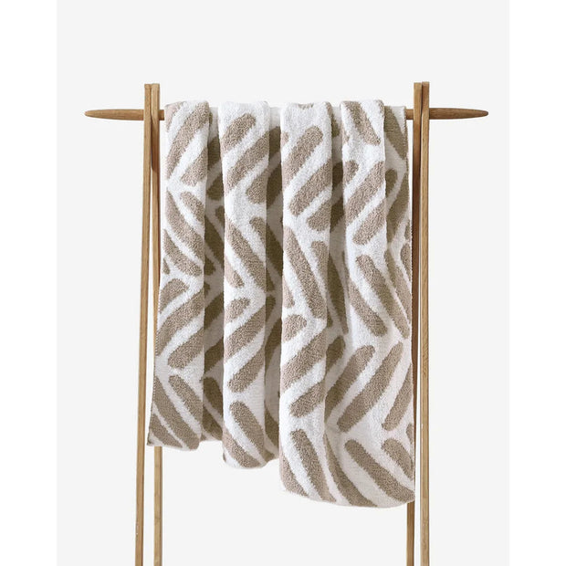 Sunday Citizen Tulum Taupe and Off White Throw