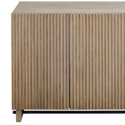 Uttermost Kellem Natural Wood Finish 4 Door Fluted Cabinet