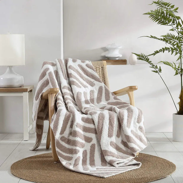 Sunday Citizen Tulum Taupe and Off White Throw