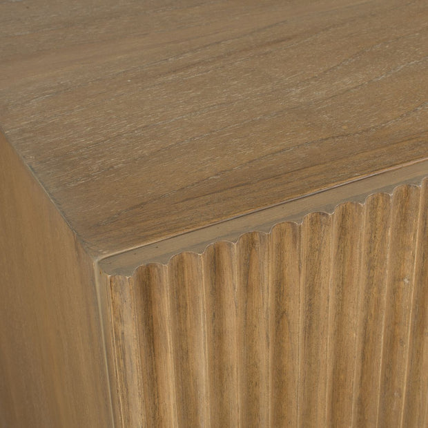 Uttermost Kellem Natural Wood Finish 4 Door Fluted Cabinet